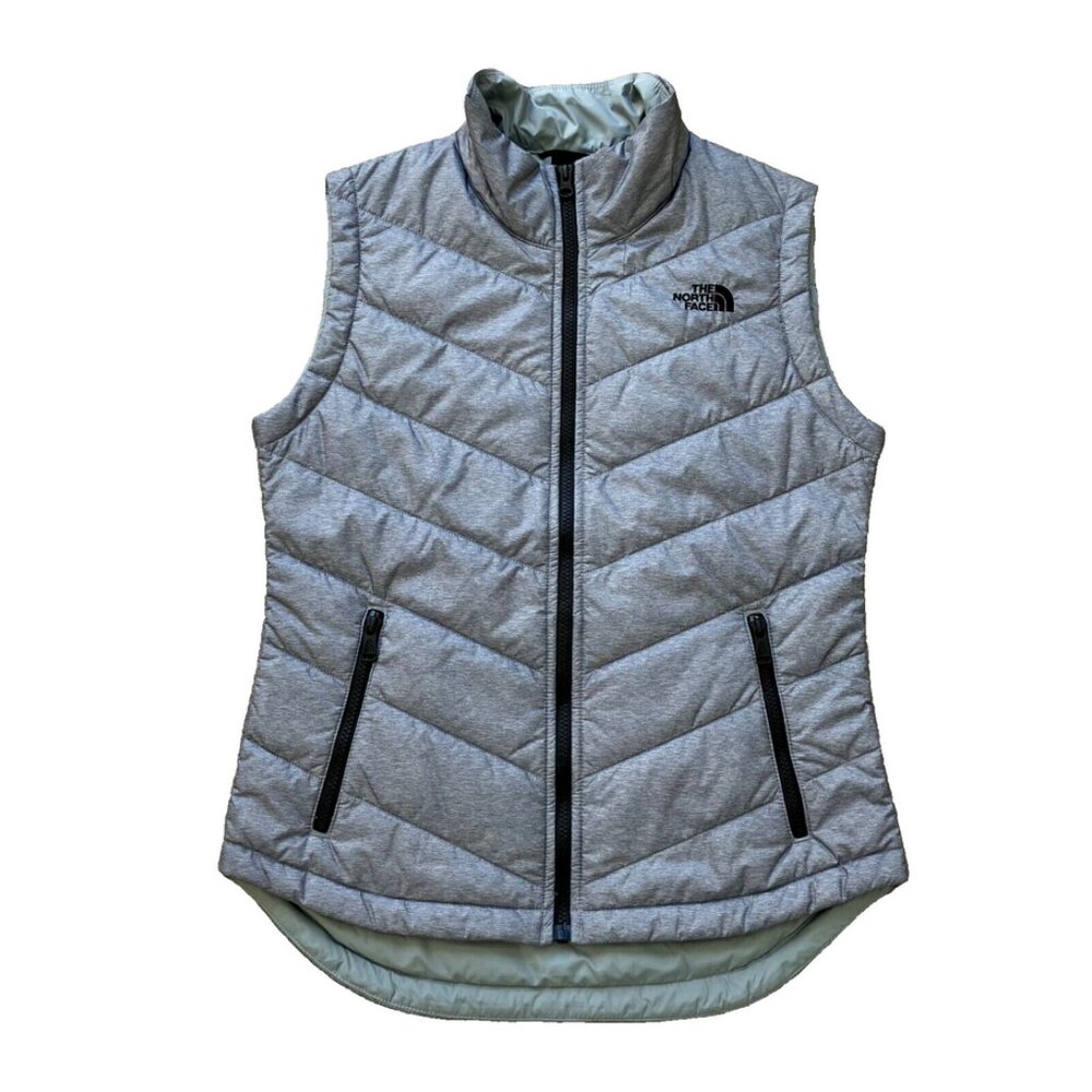 North Face Women's Tamburello Vest Heatseeker Quilted Puffer Zip Pockets Grey